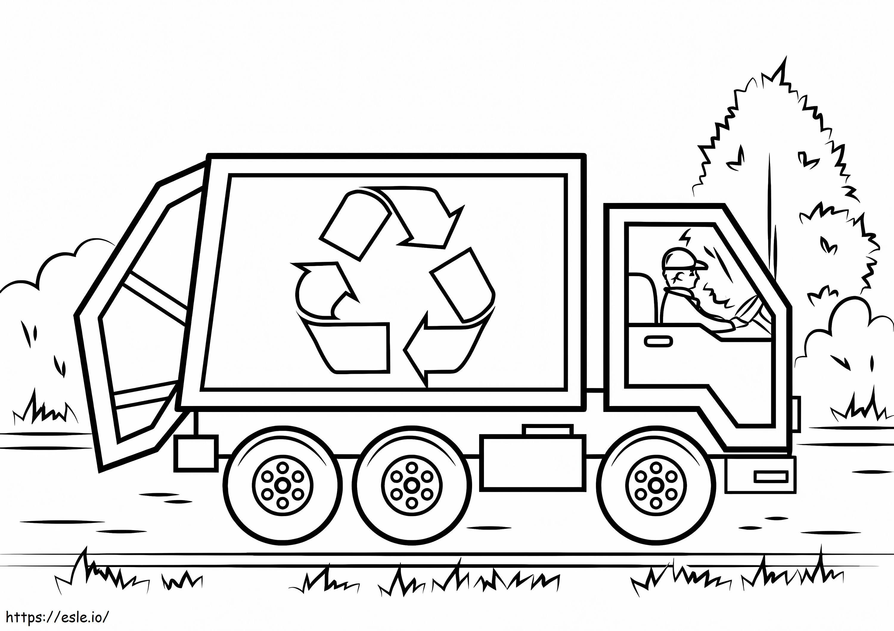 camión de reciclaje para colorear
