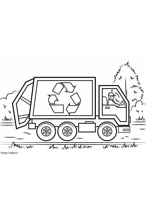Recycling vrachtwagen kleurplaat