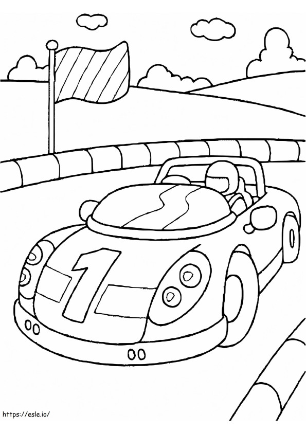 Samochód Wyścigowy Dla Dzieci kolorowanka