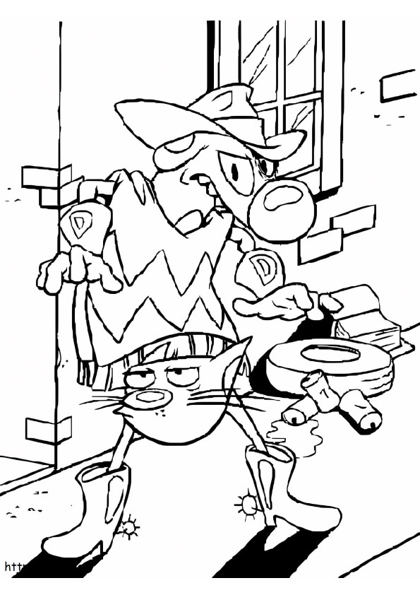 Cowboy Catdog coloring page