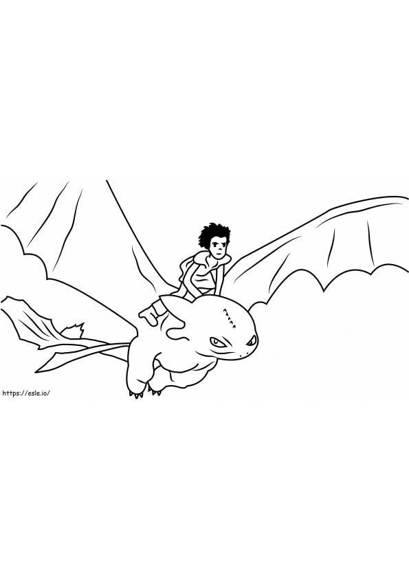  Hiccup Horrendous Flying With Toothlessa4 de colorat