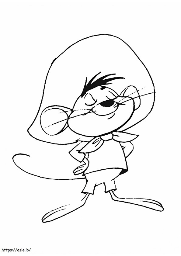 Cute Speedy Gonzales coloring page