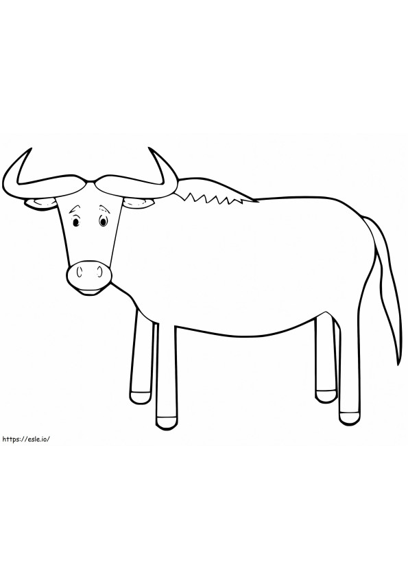 Free Wildebeest coloring page