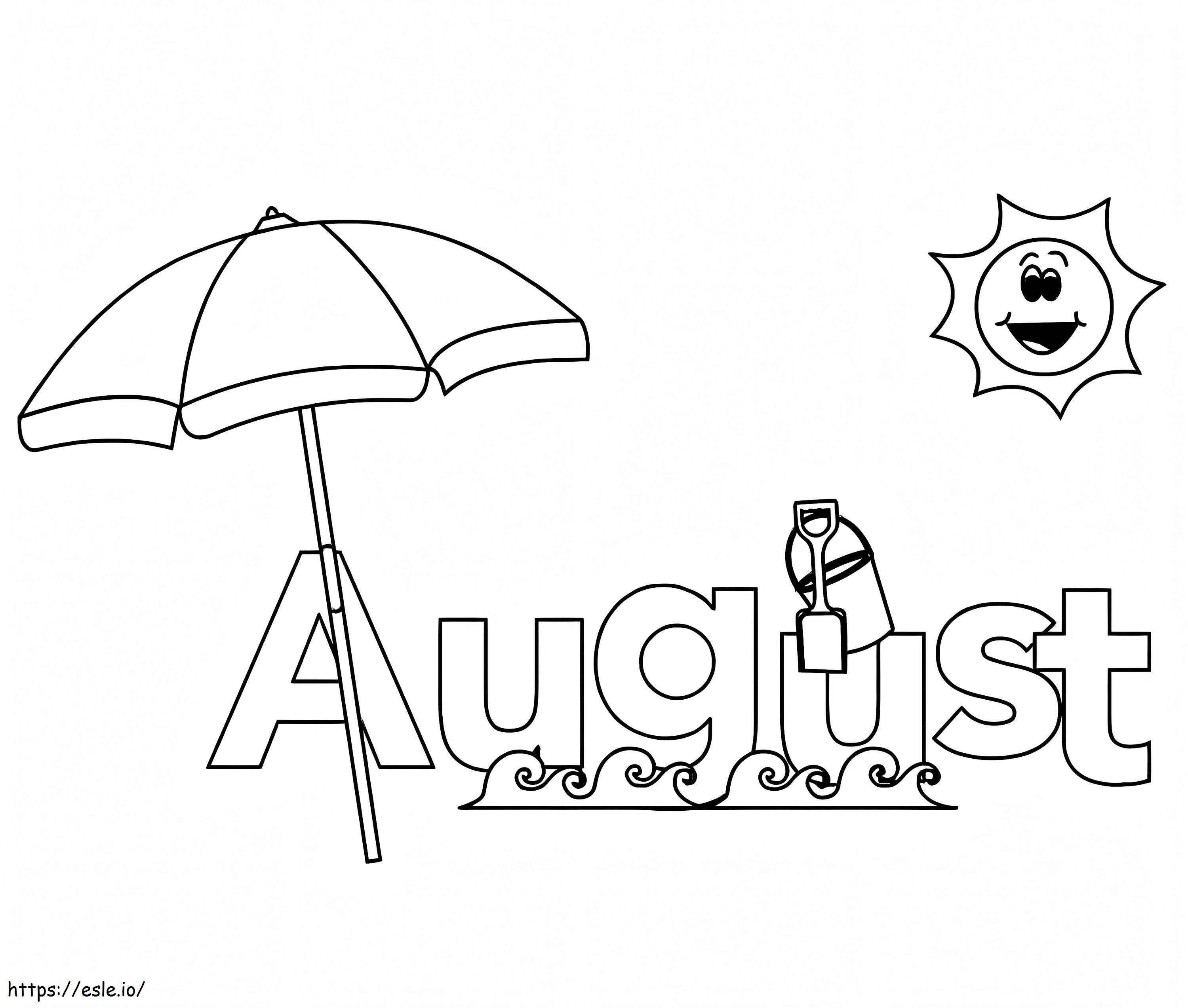 August Beach coloring page