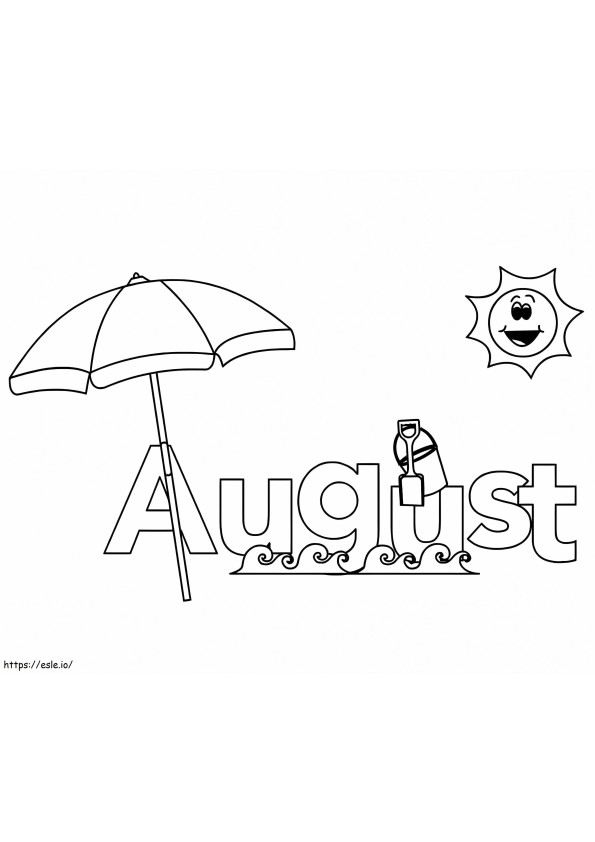 August Beach coloring page