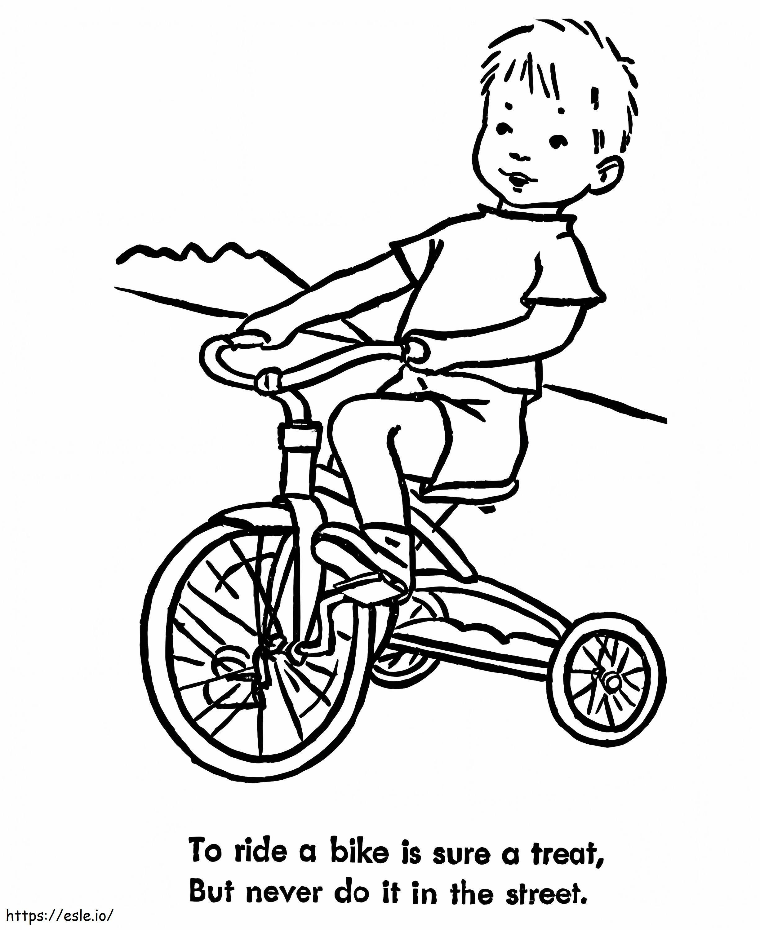 自転車に乗るときの安全性 ぬりえ - 塗り絵