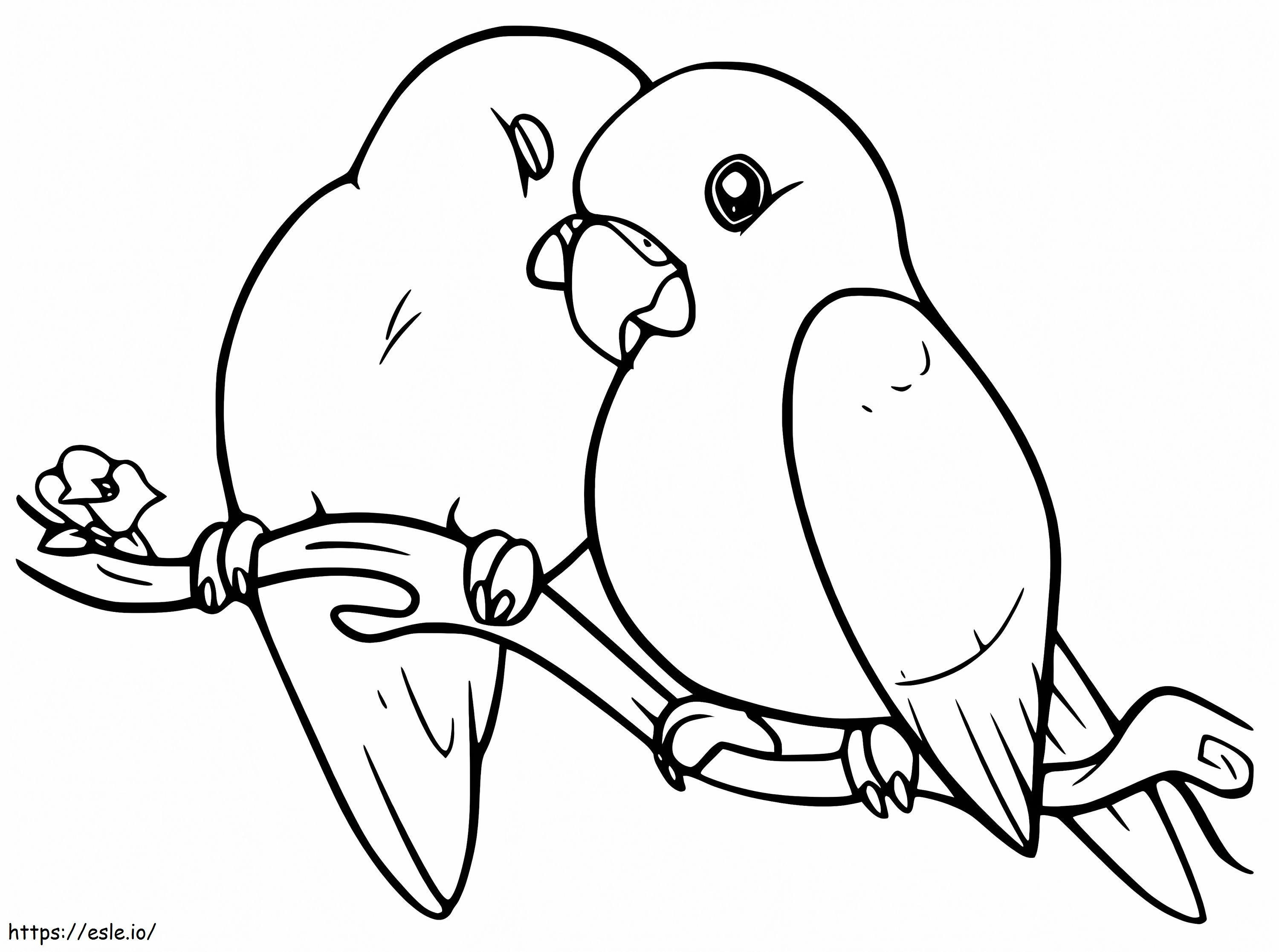 Coloriage Couple de perroquets à imprimer dessin