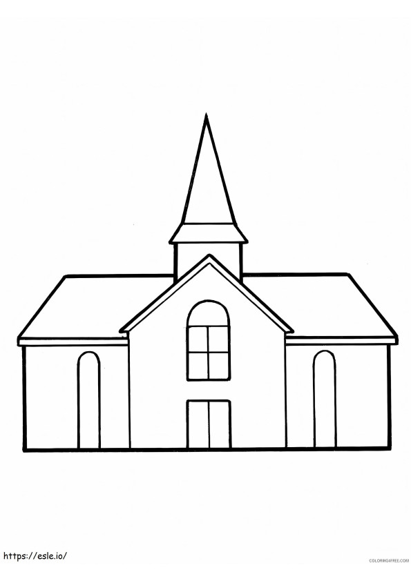 Coloriage Église impressionnante à imprimer dessin
