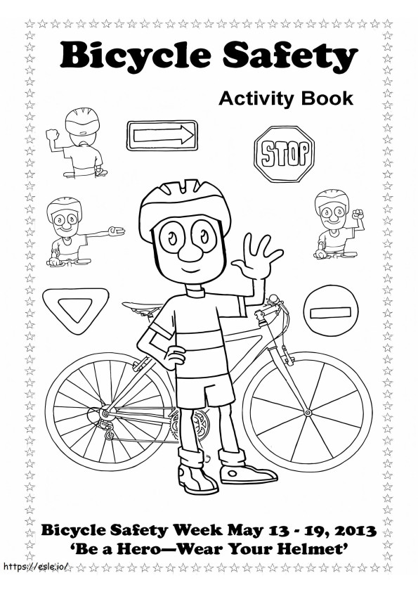 Wear Your Helmet Bicycle Safety coloring page