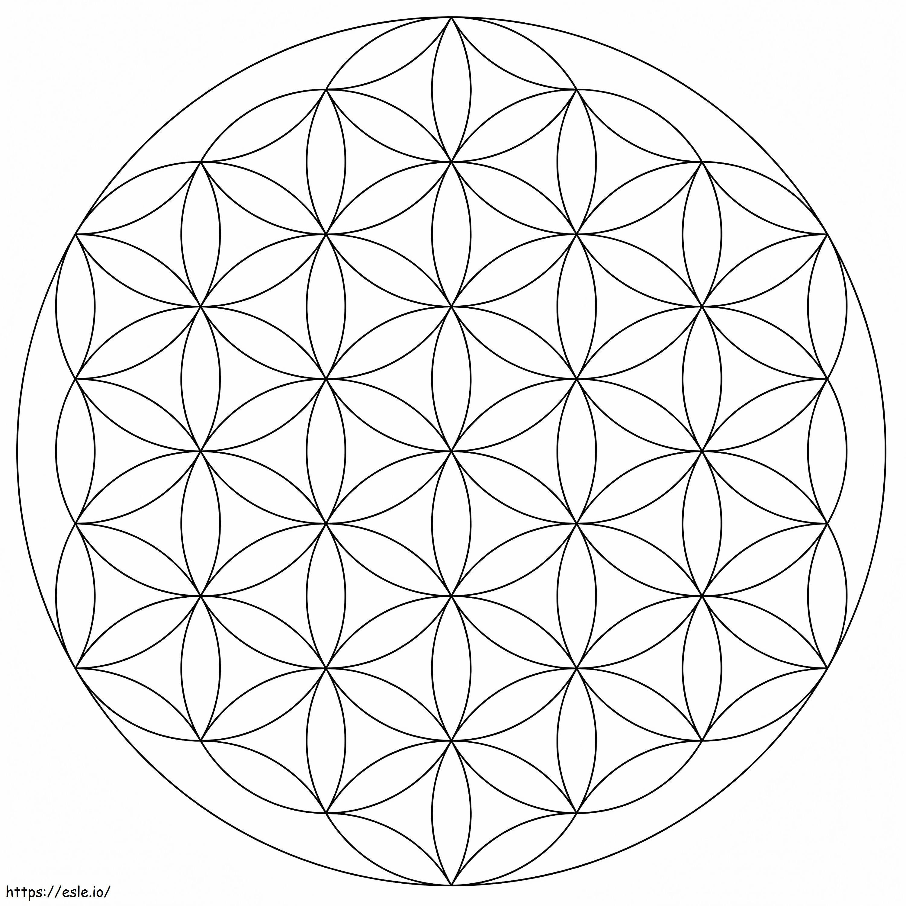 Free Flower Of Life Mandala coloring page