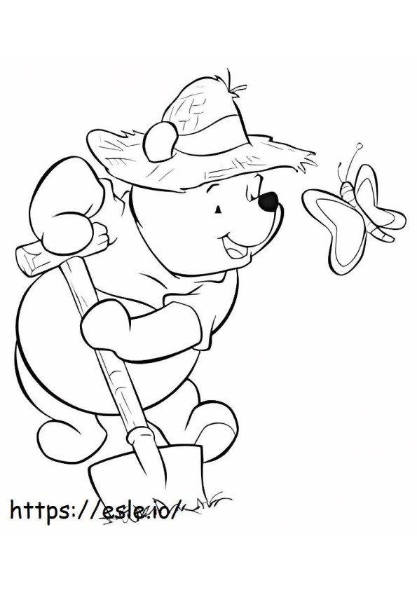 Winnie The Pooh Y Mariposa coloring page