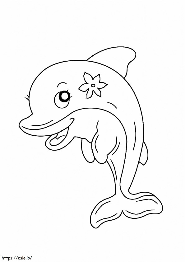 Golfinho Kawaii para colorir