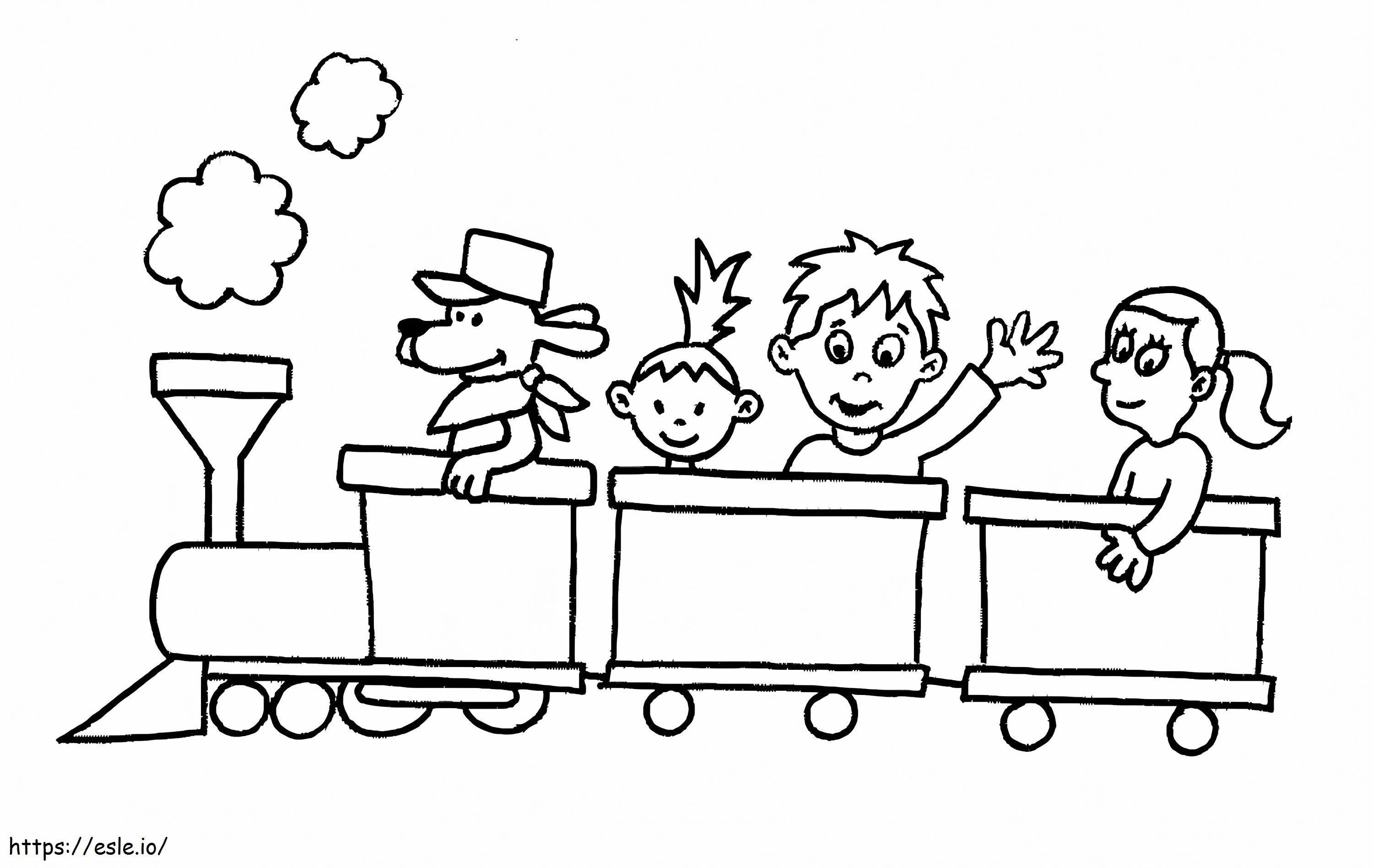 Kids Train coloring page