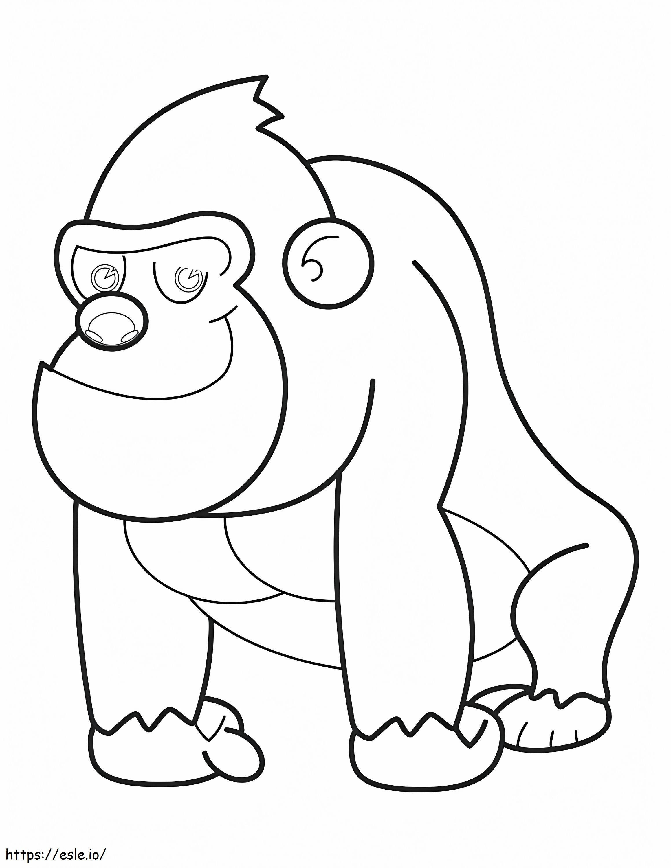 Normaali gorilla värityskuva