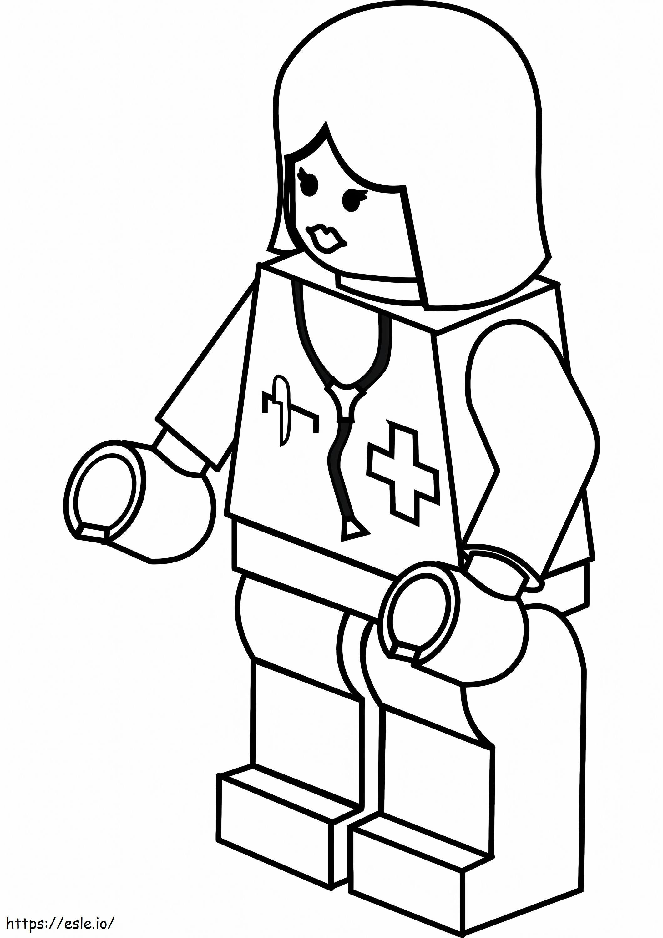 Lego sairaanhoitaja värityskuva