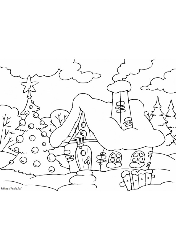 Christmashousea4 coloring page