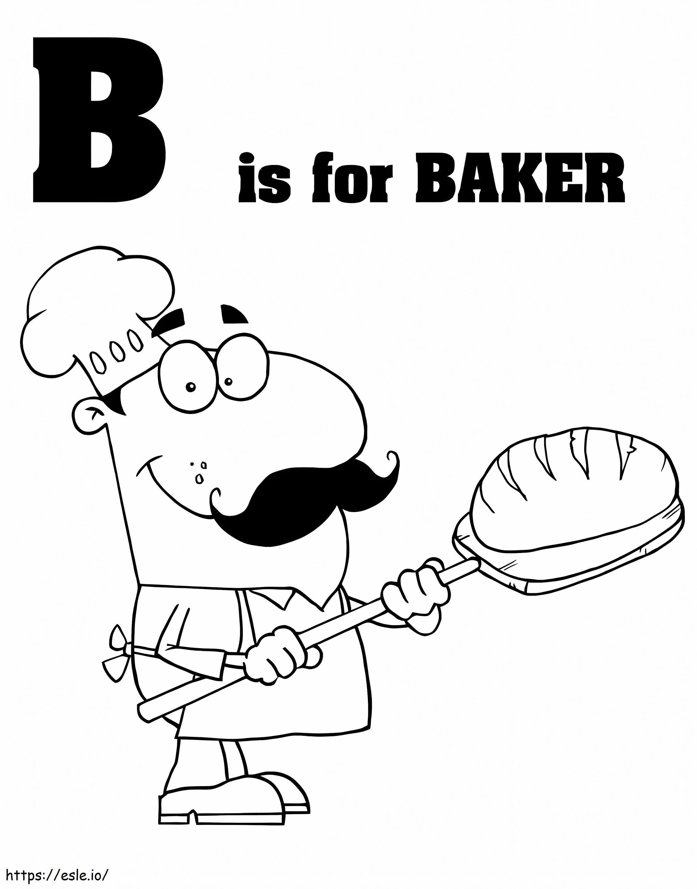 Baker litera B de colorat