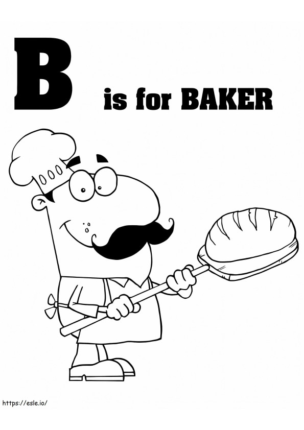 Baker Letra B para colorir