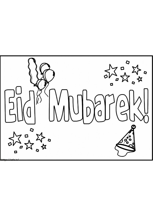 Eid Mubarak 1 para colorear