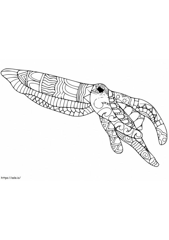Zentangle Cuttlefish coloring page