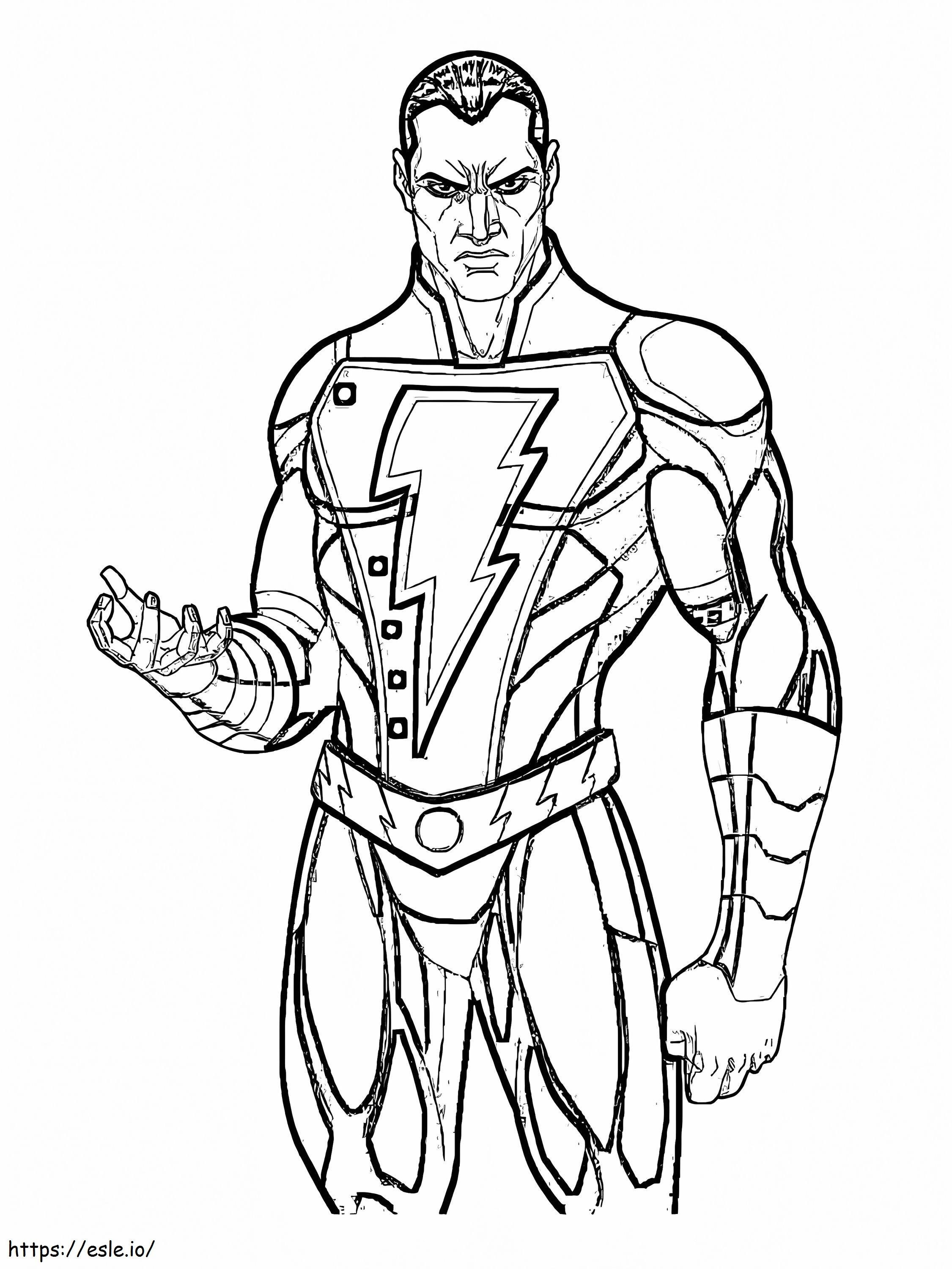 Angry Black Adam coloring page