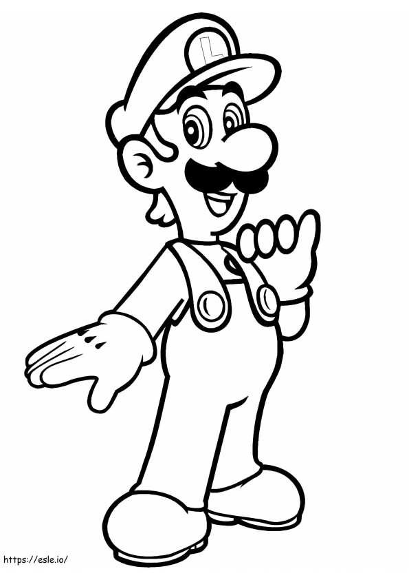 Luigi de la Mario Bros. de colorat