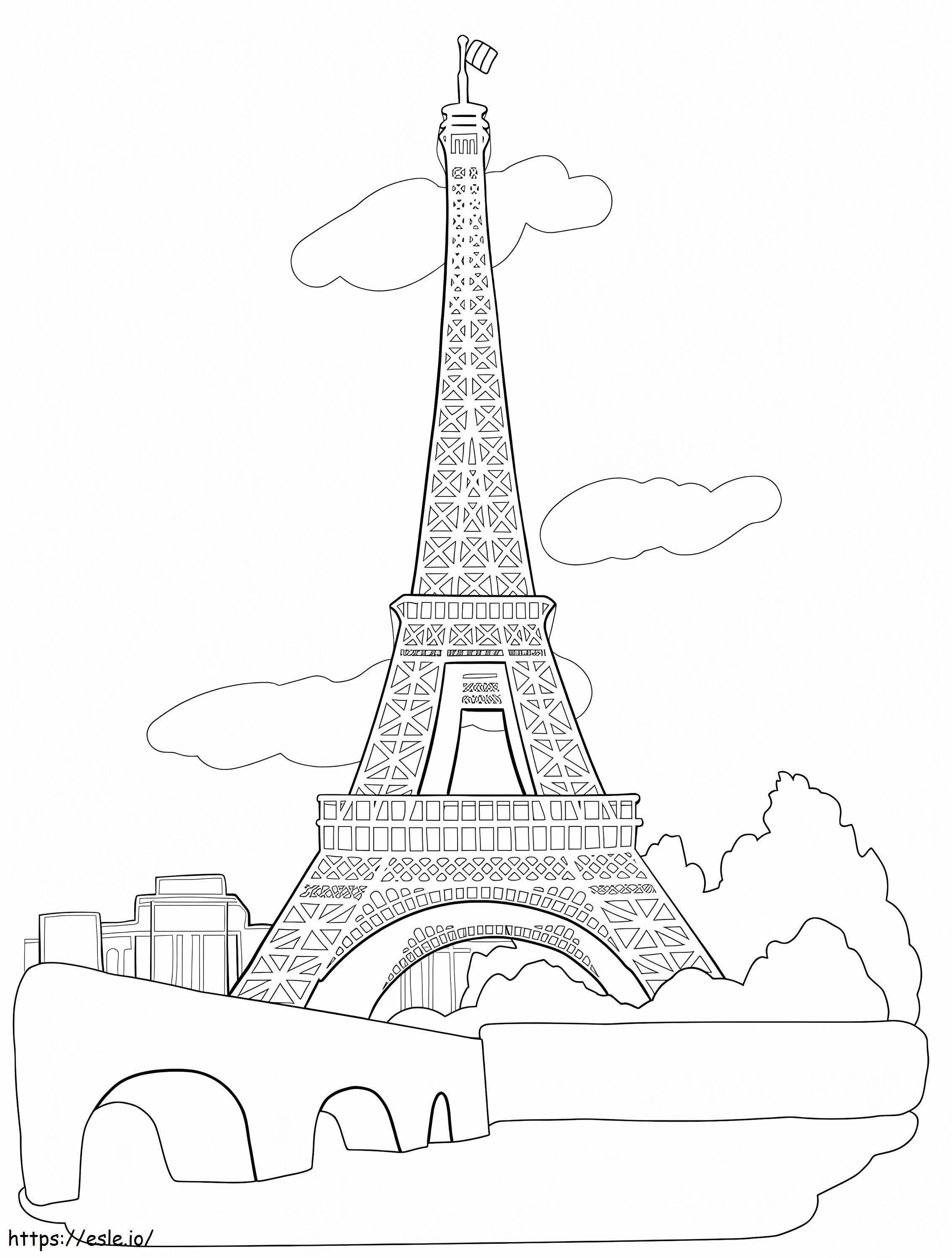 Torre Eiffel 15 para colorir