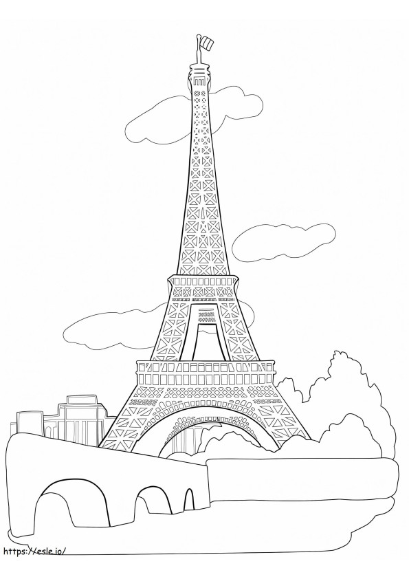 Torre Eiffel 15 para colorir