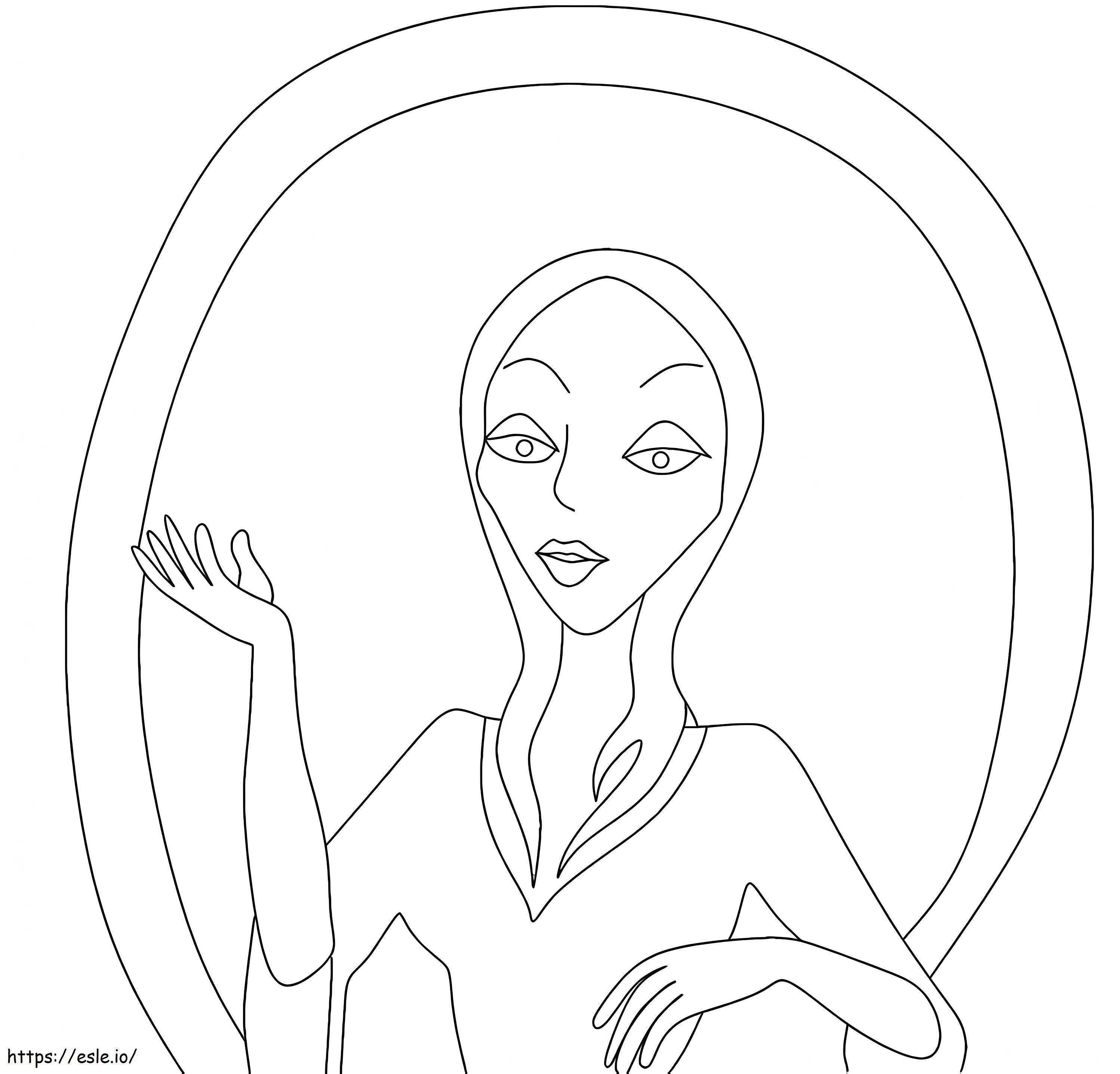 Free Morticia Addams coloring page