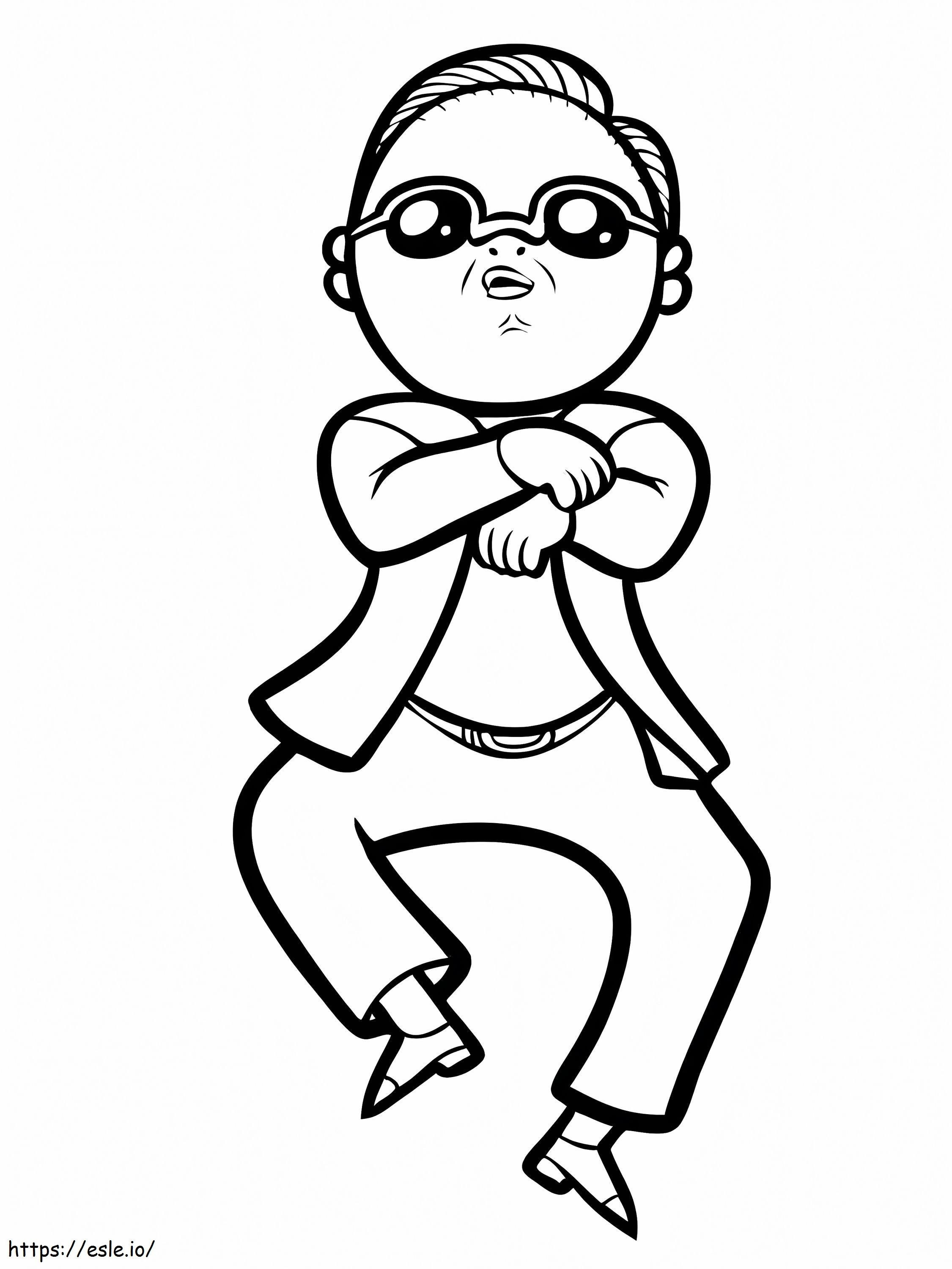 Psy Gangnam Style coloring page