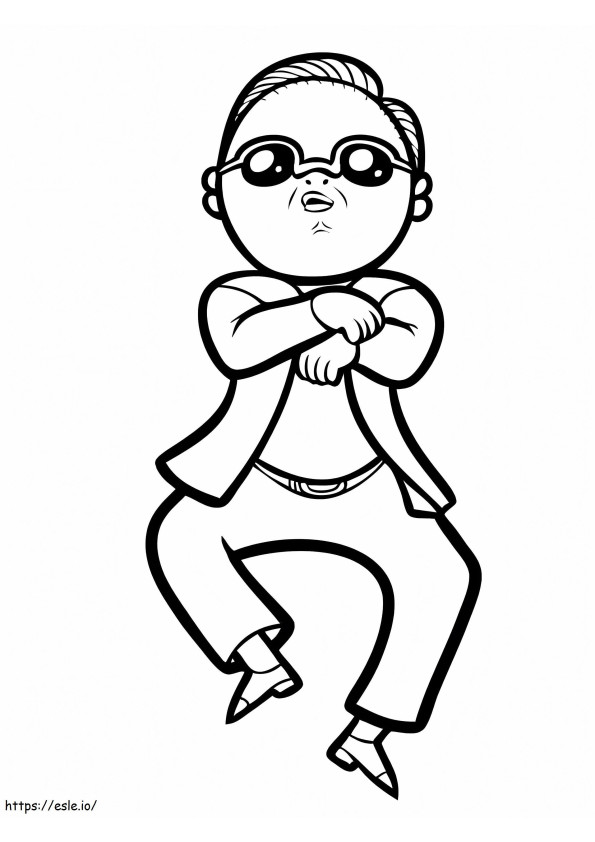 Coloriage psy Gangnam Style à imprimer dessin