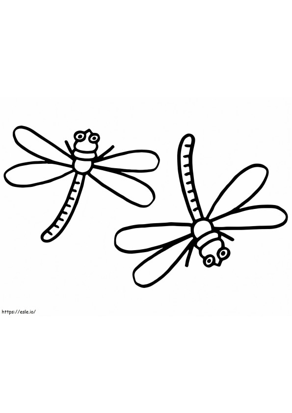 Coloriage Deux libellules à imprimer dessin