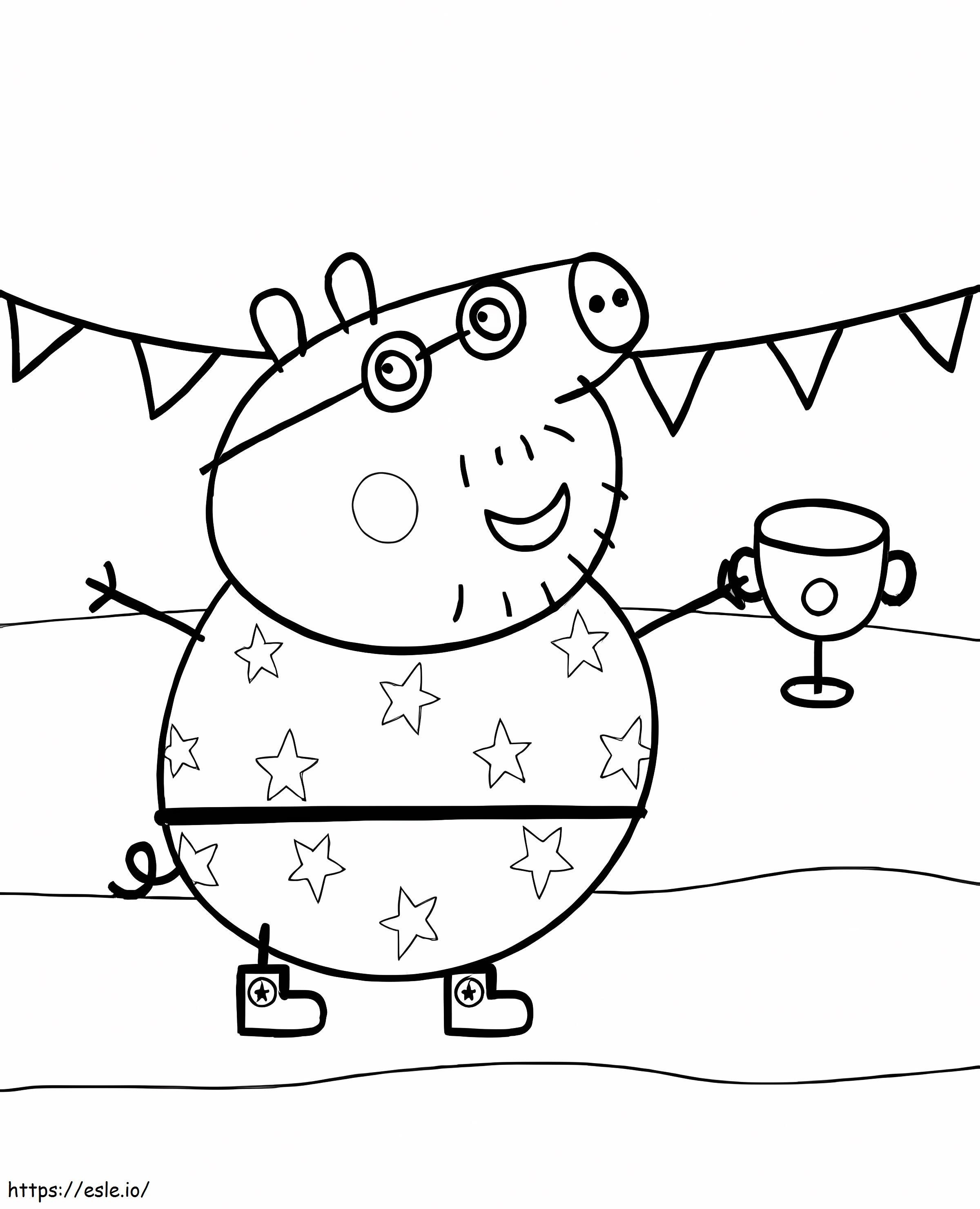 Daddy Pig And Trophy coloring page