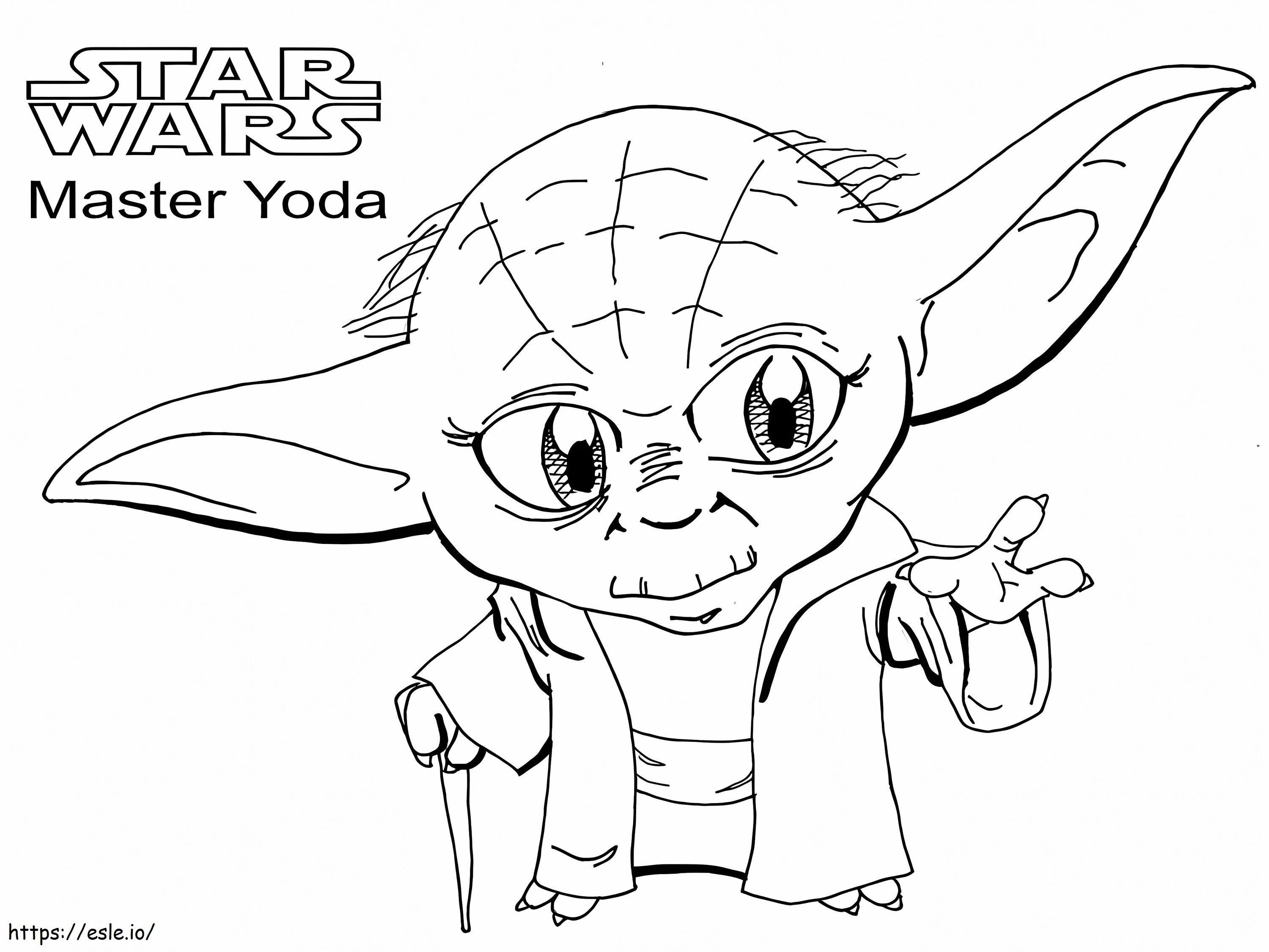 Il piccolo maestro Yoda da colorare