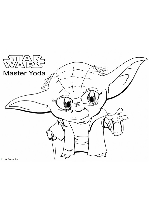 Coloriage Petit Maître Yoda à imprimer dessin