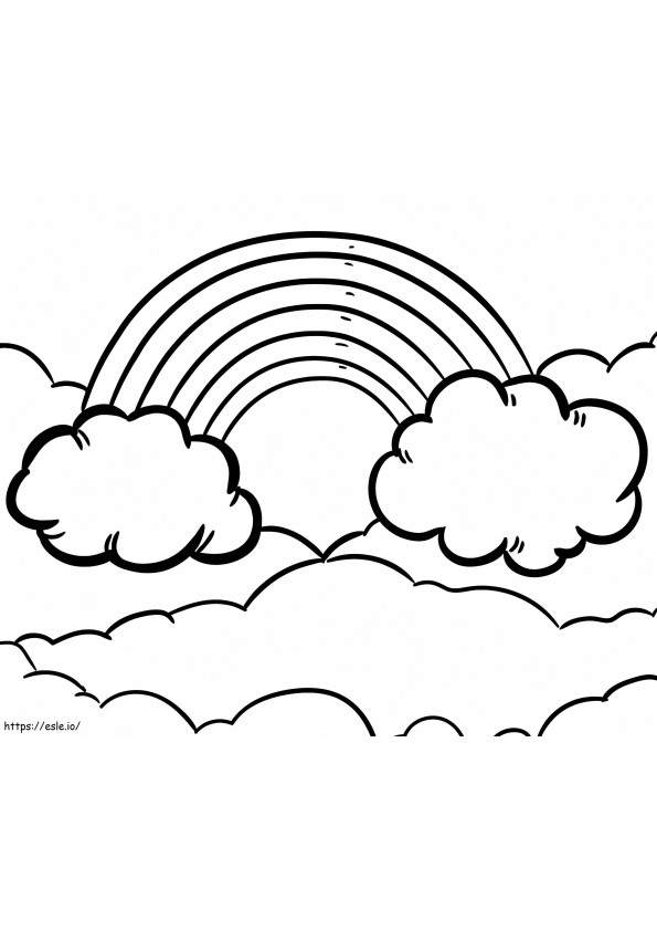 Coloriage Arc-en-ciel dans le ciel à imprimer dessin