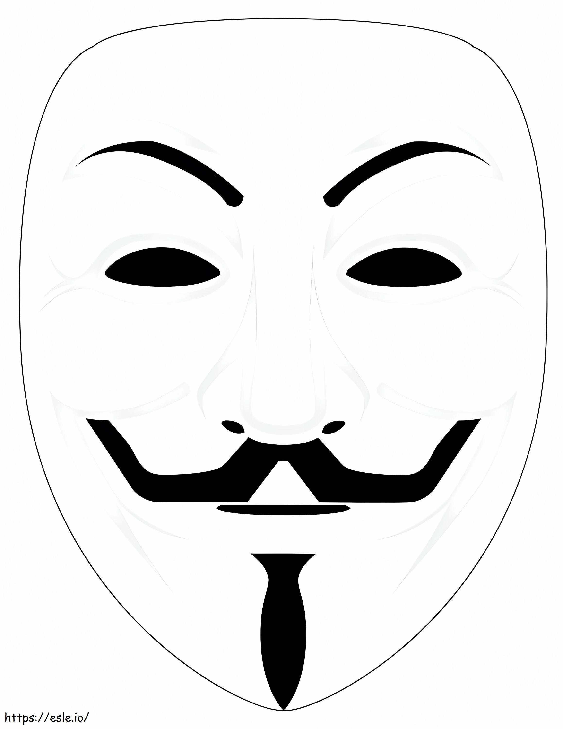 Máscara de Guy Fawkes para colorear