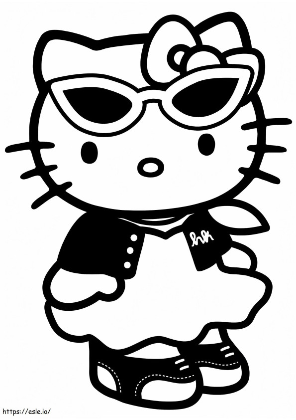 Hello Kitty Rocker coloring page