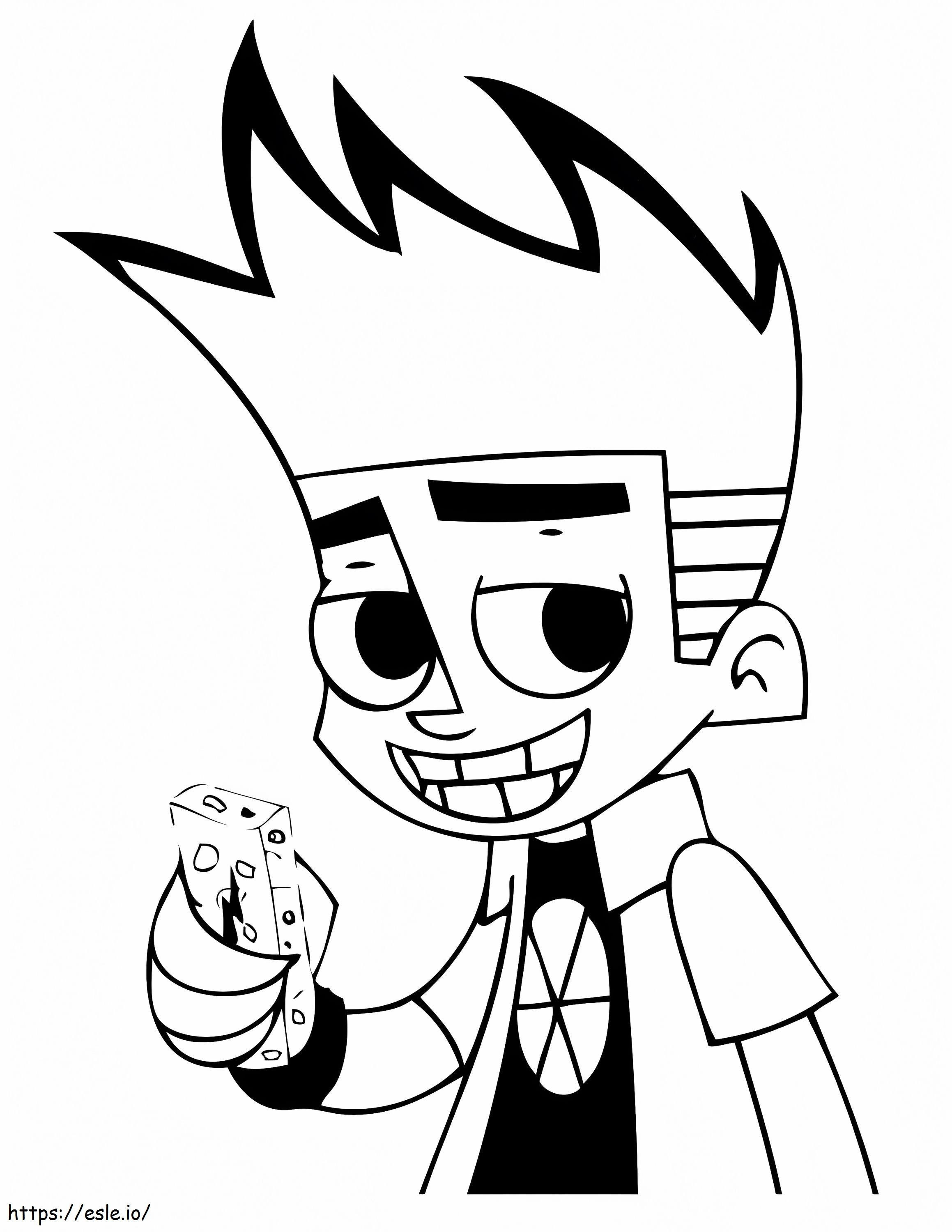 Smiling Johnny Test coloring page