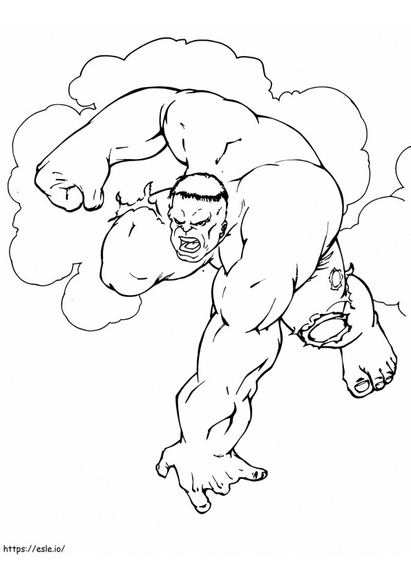 Hulk op de grond kleurplaat