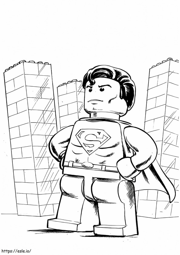 Lego Superman na cidade para colorir