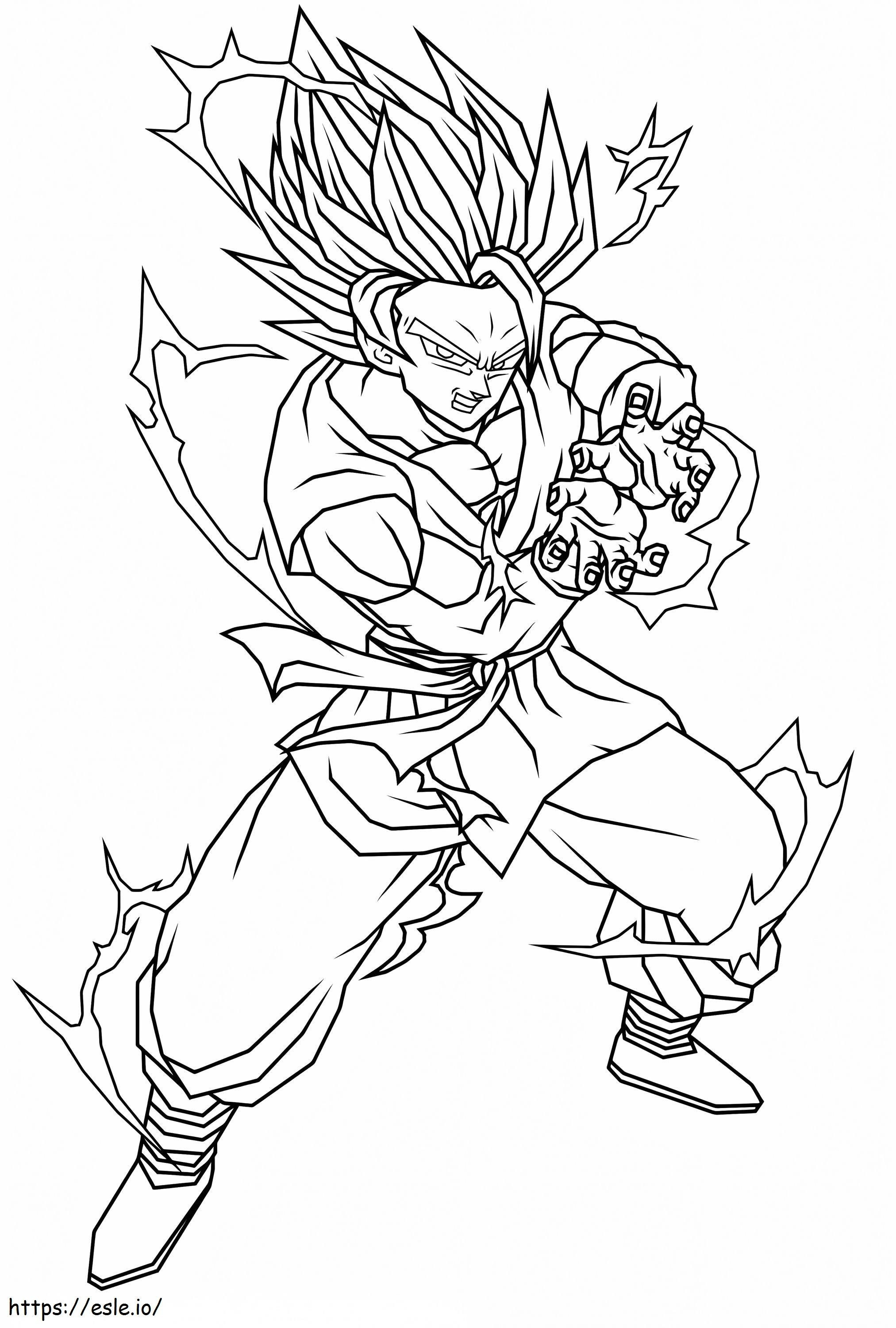 Erőteljes Son Goku kifestő