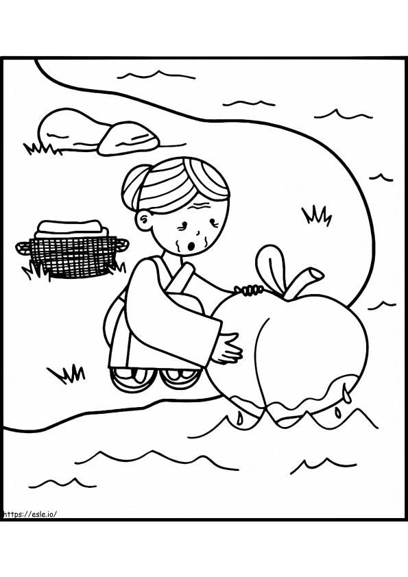The Old Woman And Peach coloring page