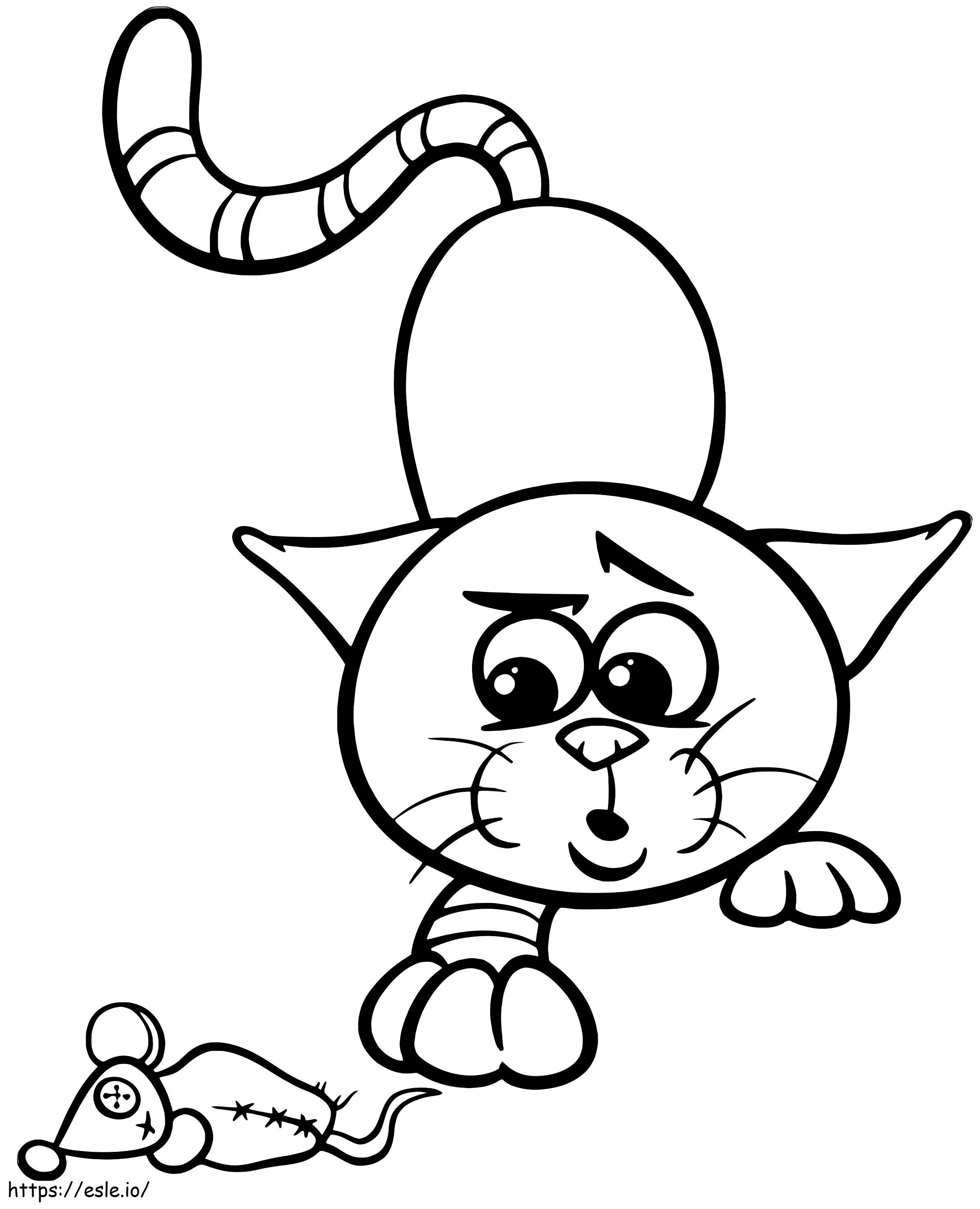 brinquedo gato e rato para colorir