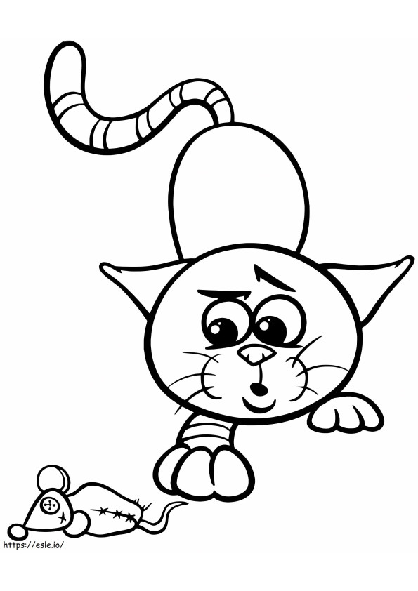 Coloriage Jouet chat et souris à imprimer dessin