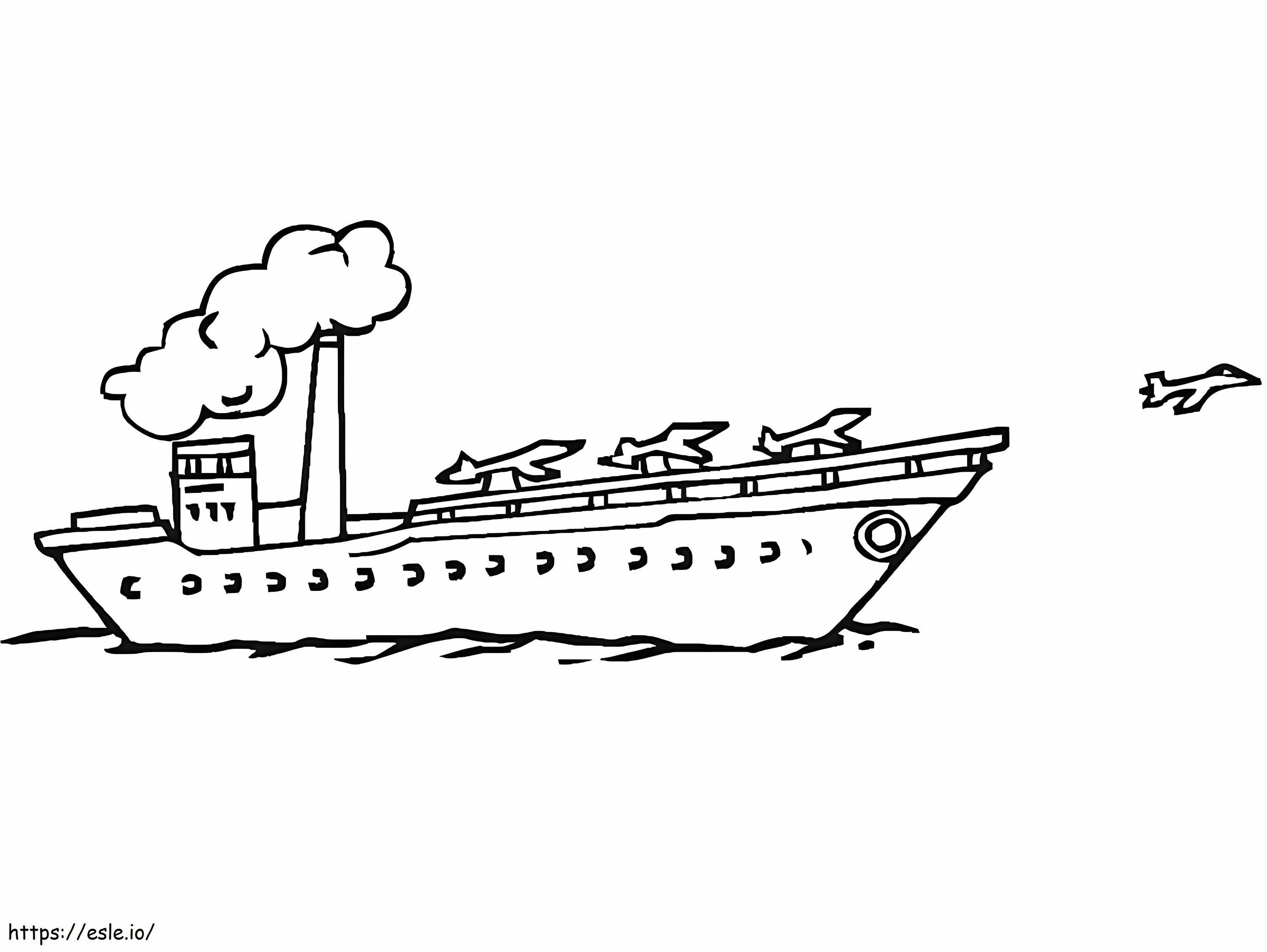 Printable Aircraft Carrier coloring page