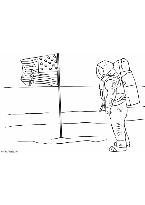 Man On The Moon A4 coloring page