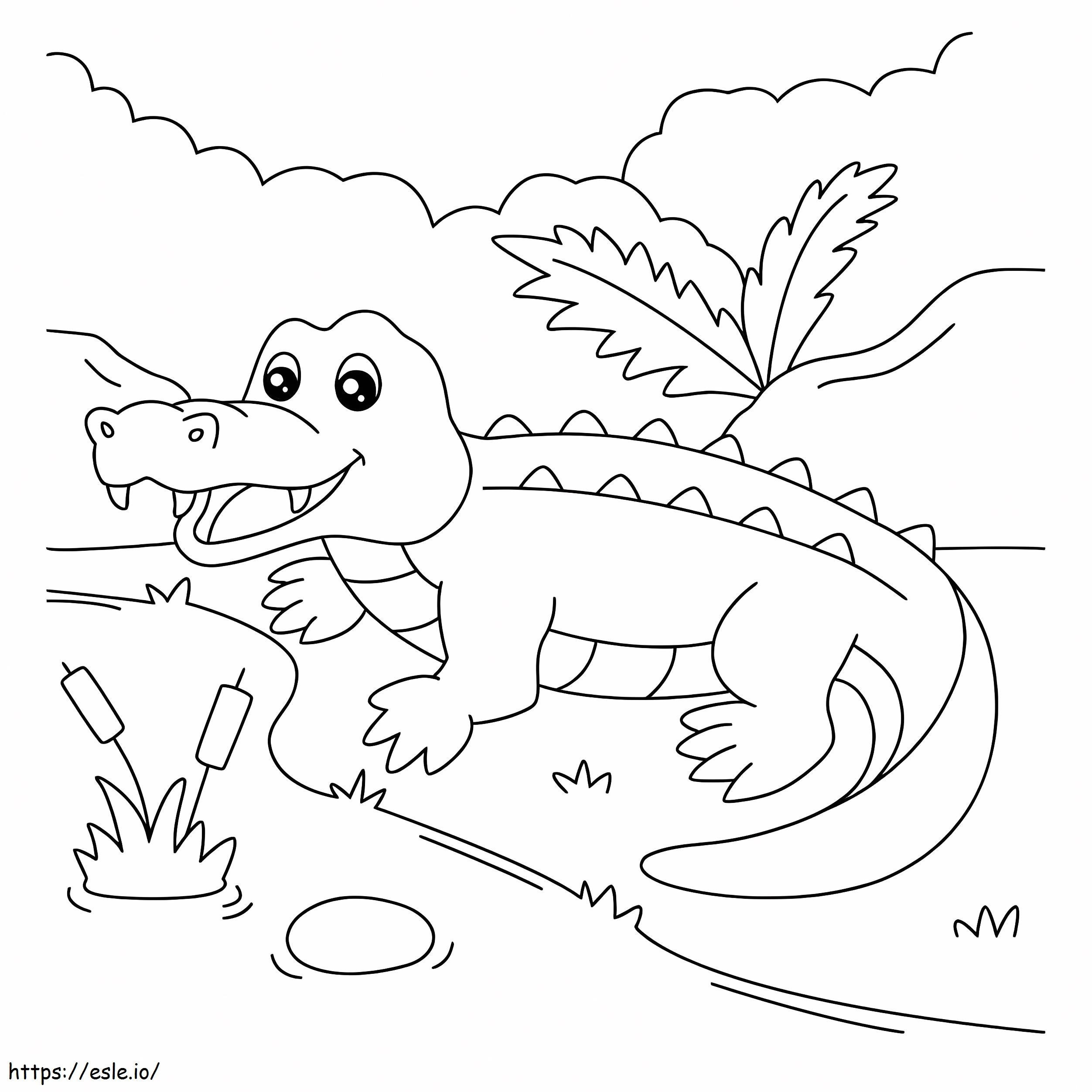 crocodilo divertido para colorir