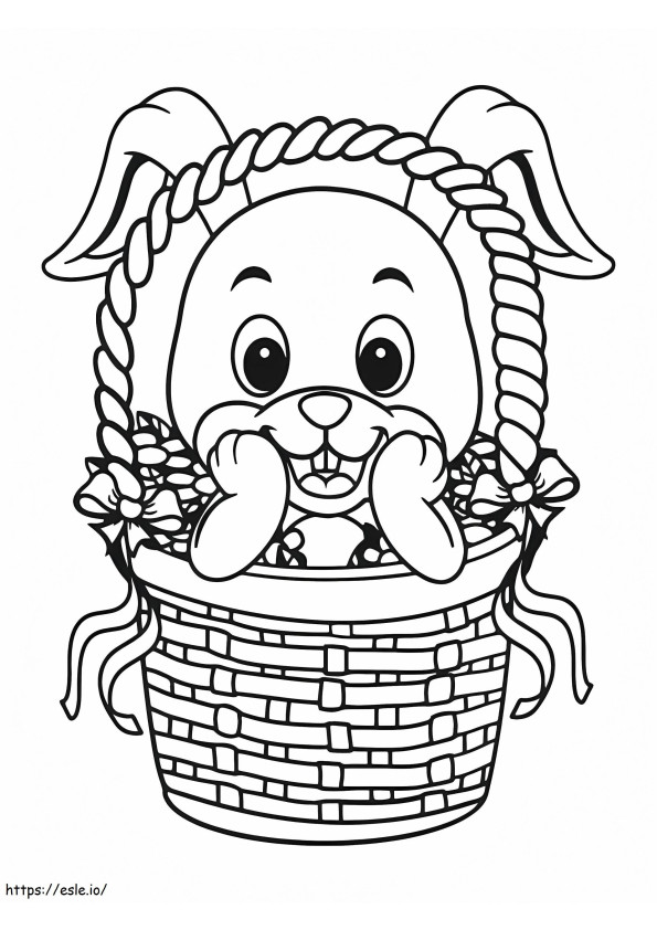 Coloriage Lapin de Pâques souriant à imprimer dessin