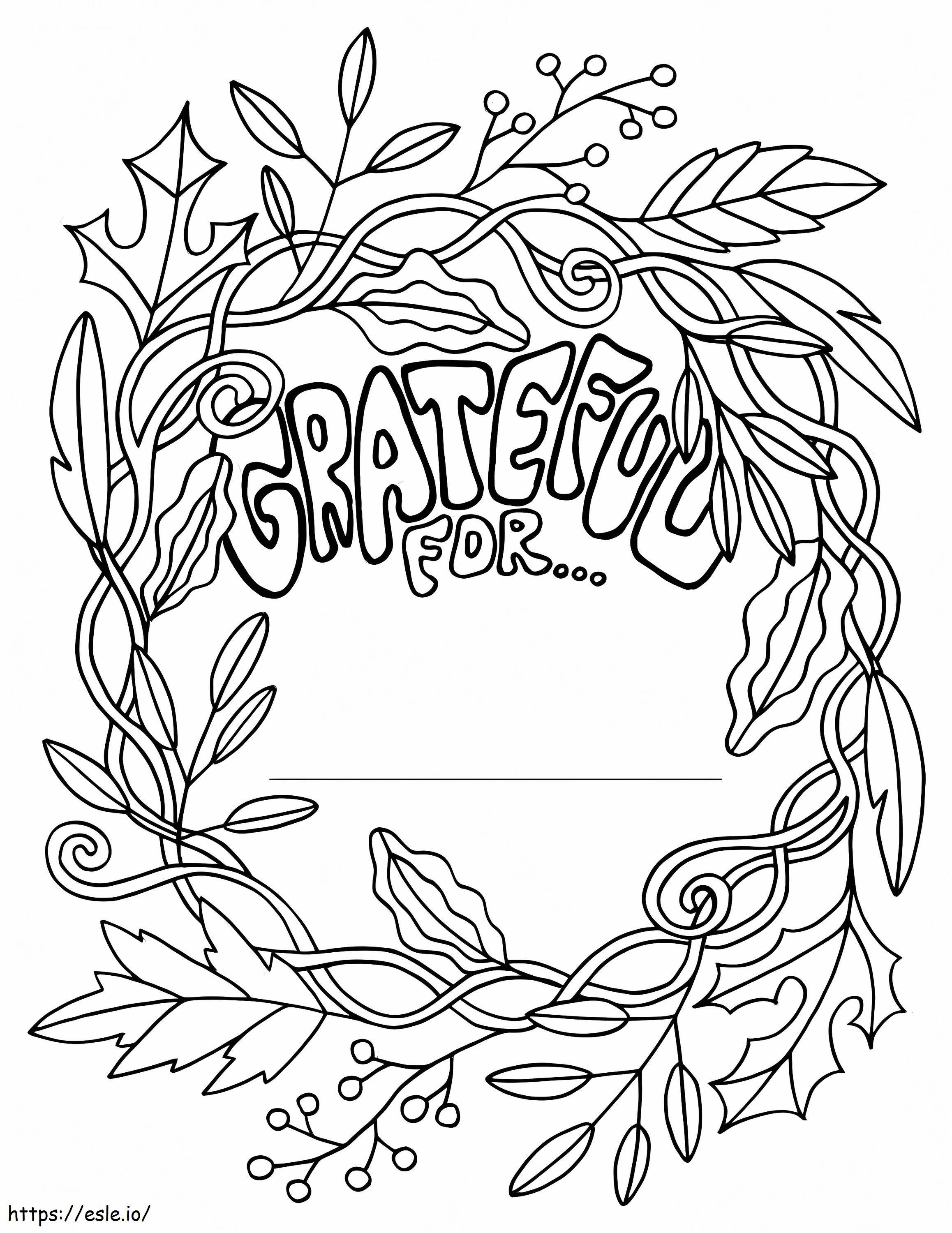 Grateful For coloring page